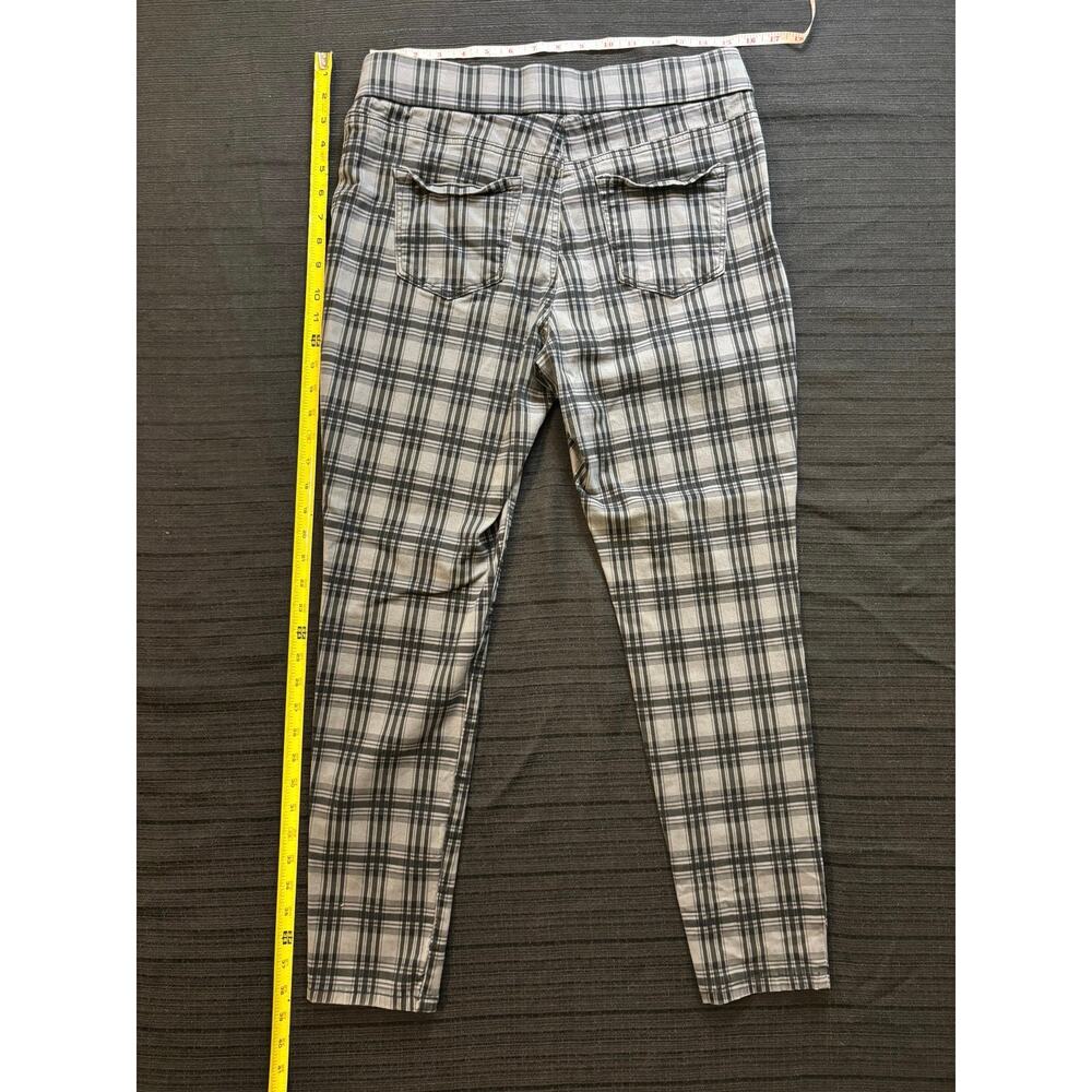 NINE WEST Wm Sz 12 Glasgow Plaid Heidi Pull-On Pants Charcoal Gray & Black - Picture 2 of 8